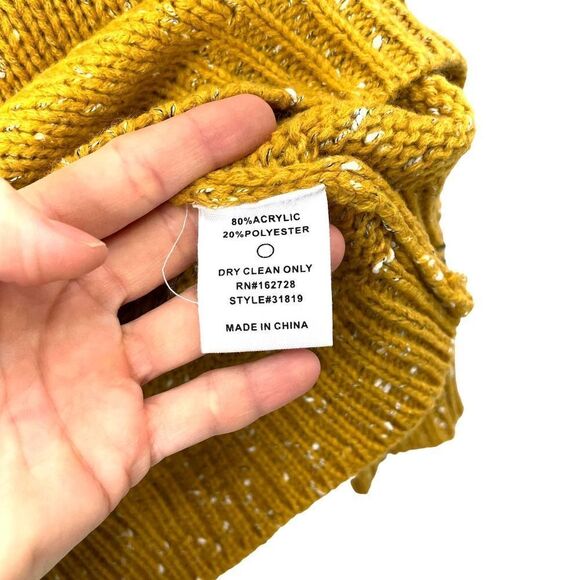 NEW‎ Anthropologie VOY mustard knit sweater Size S yellow mustard fall - Picture 6 of 6